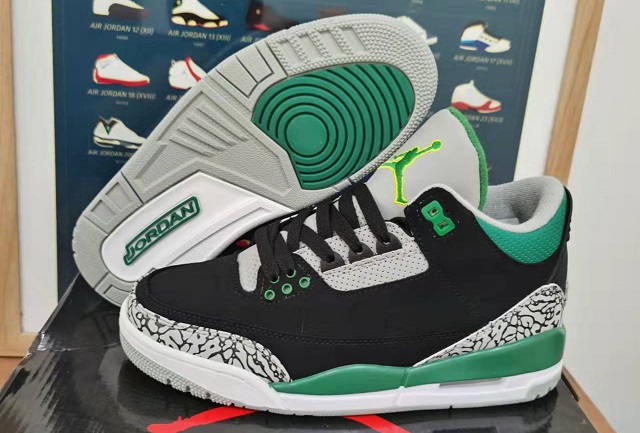 Air Jordan 3 Cement Pine Green - Click Image to Close